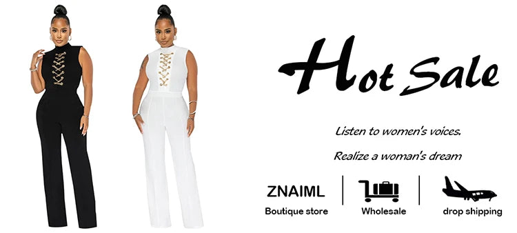 Znaiml Office Lady Jumpsuit High Waist Elegant Black One Pieces Chain Short Sleeve Straight Wide Leg Romper Birthday Overalls