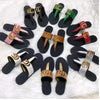2025 High quality jacquard embroidery thick sole wedge sandals set feet women's fashion casual flip-flops