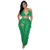 RT Sexy Women Crochet Set Two Pieces Set Halter Backless Top Pants Tassels Knitted 2 Pieces Set Hollow Out Crocheted Beach Set