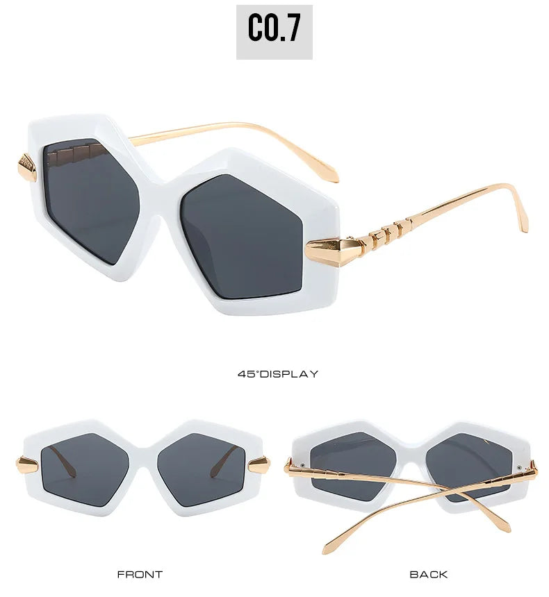 New Unique Women Fashion Sunglasses Retro Unique Lens Special Shades UV400 Men Punk Oversized Sun Glasses UV400