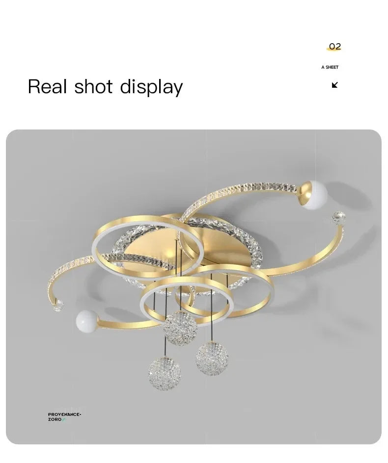 Modern Minimalist LED Ceiling Light Personalized Creative Ring Living Room Lights Gold Atmosphere Bedroom Study Chandelier