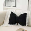 Pink Bow-shaped Pillow Ruffle Lace Decor Plush PP Cotton Filling Pillow Bed Couch Sofa Support Pillow Car Seat Companion Pillows