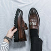 White Loafers Mens Party and Business Loafers Thick Soled Men Dress Platform Shoes Comfortable Slip-On Fashion New Casual Shoes