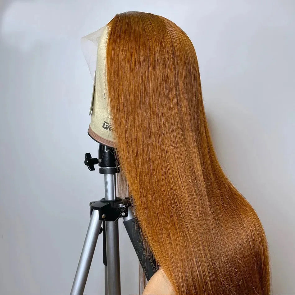 Orange Ginger Blonde Colored 13x6 HD Lace Front Wigs Human Hair 6x4 Glueless Ready To Wear Pre Cut Lace Frontal Human Hair Wigs