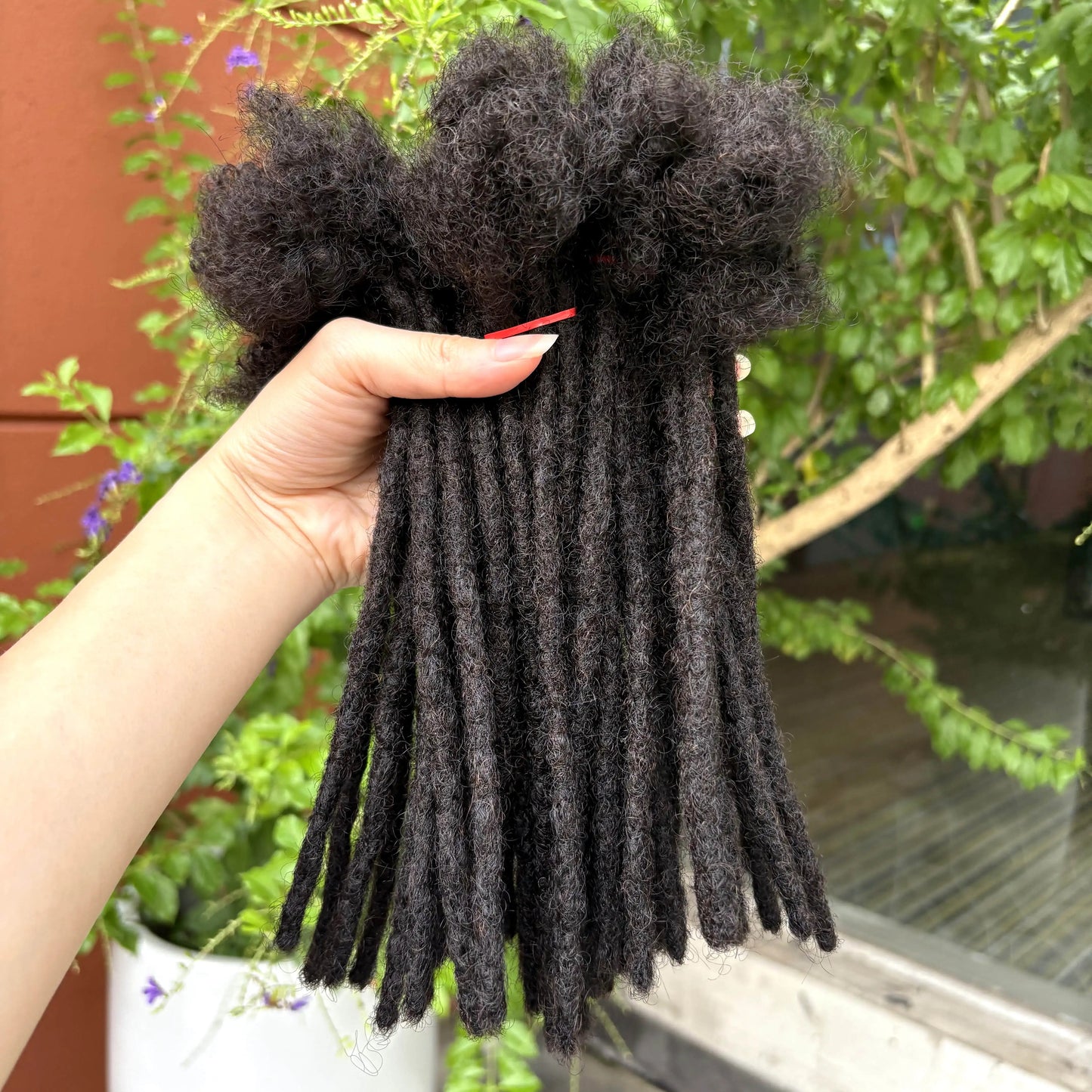 0.6cm 4-8Inch Regular Loc Extension Human Hair 50 Strands Full Handmade 100% Human Hair Dreadlock Extensions for Men Women