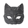 Shiny Cat Ear Masks Cosplay Halloween Party Costume Accessories Long Gloves Sexy Bling Kitten Half Masks