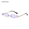 Fashion Fire Flame Sunglasses Women Men Rimless Wave Sun Glasses UV 400 Eyewear Luxury Trending Narrow Sunglasses
