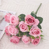 Artificial Flowers Silk Rose Bouquet Leaves Fake Flower For Vase Party Home Table Wedding Valentine's Day Gift Decoration
