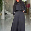 Spring Clothes for Women 2 Piece Sets Women Outfit Lantern Sleeves Suit with Wide Pants and Top High Street Ladies Elegant Sets