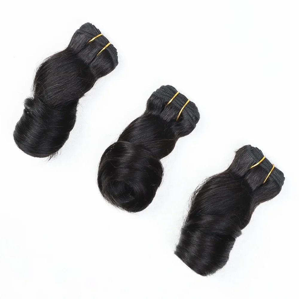 3pcs  Loose Wave Short Curly Hair Bundles Brazilian Hair Weave Bundles 100% Human Hair Bundles Hair Extension Human Hair Bundles