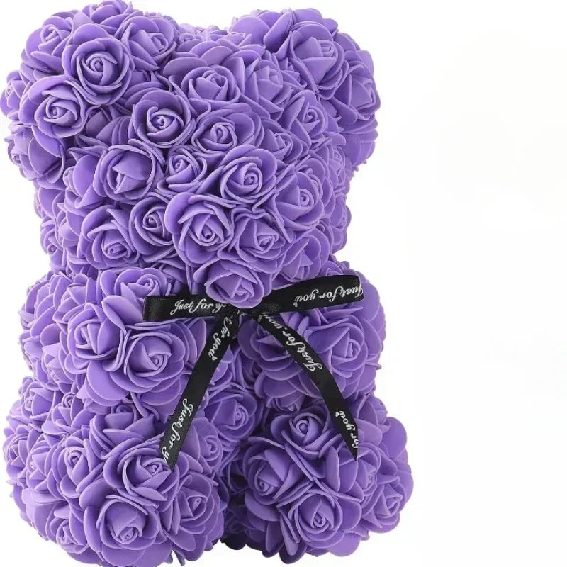 Artificial Flower Eternal Rose Teddy Bear for  Birthday Anniversary Gifts & Decor Miniatures A for my girlfriend Valentine's Day