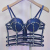 Streetwear Diamonds Denim Vest Female Bra Sleeveless Backless Sexy Summer Tank Tops For Women Camisole y2k Crop Top 2025