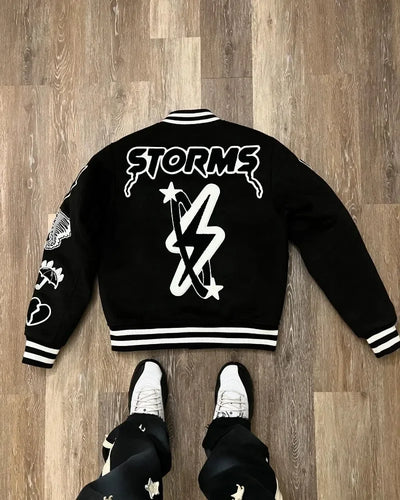 American New Hip Hop Embroidered Coat Y2K Retro Harajuku Baseball Uniform Jacket Men Street Gothic Punk Casual Loose Streetwear