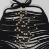 Joskaa 2025 Summer Elegant Hollow Halter Lace-Up Jumpsuits Women Hipster Sexy Backless Skinny One Piece Rompers Party Clubwear