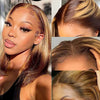 ISHINE 13x5x1 Highlight Straight Bob Wig Lace Front Wigs For Women Brazilian Hair Ombre Blond Color Wig Short Bob Human Hair Wig