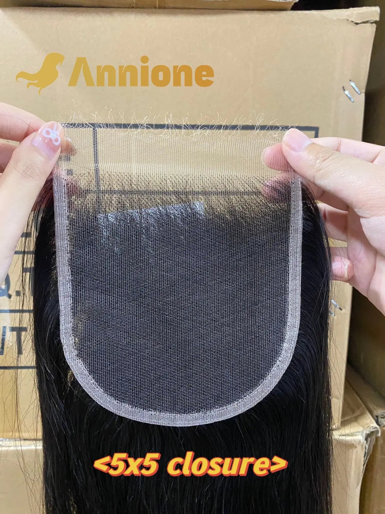 Annione 13x4 Straight Frontal Lace Only Real HD Transparent Lace 4x4 5x5 Closure 100% Brazilian Human Hair HD Pre plucked Lace