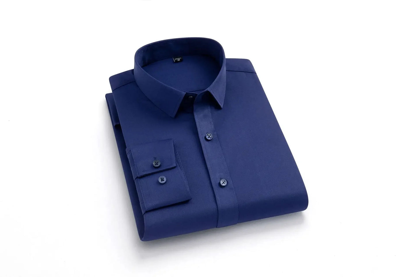 Men's long sleeved elastic shirt, non ironing business dress, professional work attire, stand up collar shirt