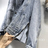 Women Denim Cost Single Breasted Button Jackets Fleece Patchwork Cardigan Pockets Outerwear Casual Warm Solid Loose Fit