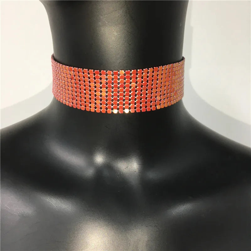 Fashion Metal Sequins Chokers Necklace Jewelry Women Statement Choker Wedding Necklace Jewelry Accessories For A Gift