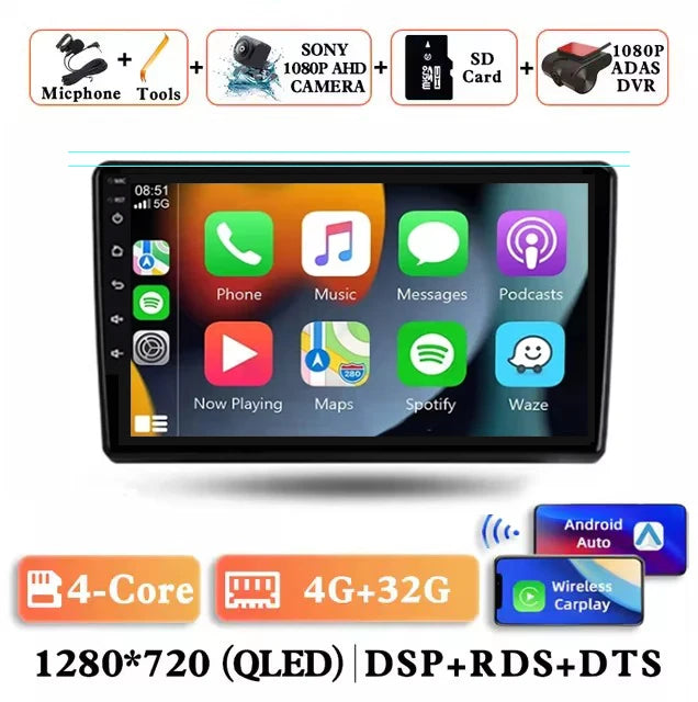 Android 14 Carplay Auto Car Radio for Hyundai H1 Grand Starex 2007 2008 2009 2010 2011-2015 Multimedia Video Player GPS Stereo