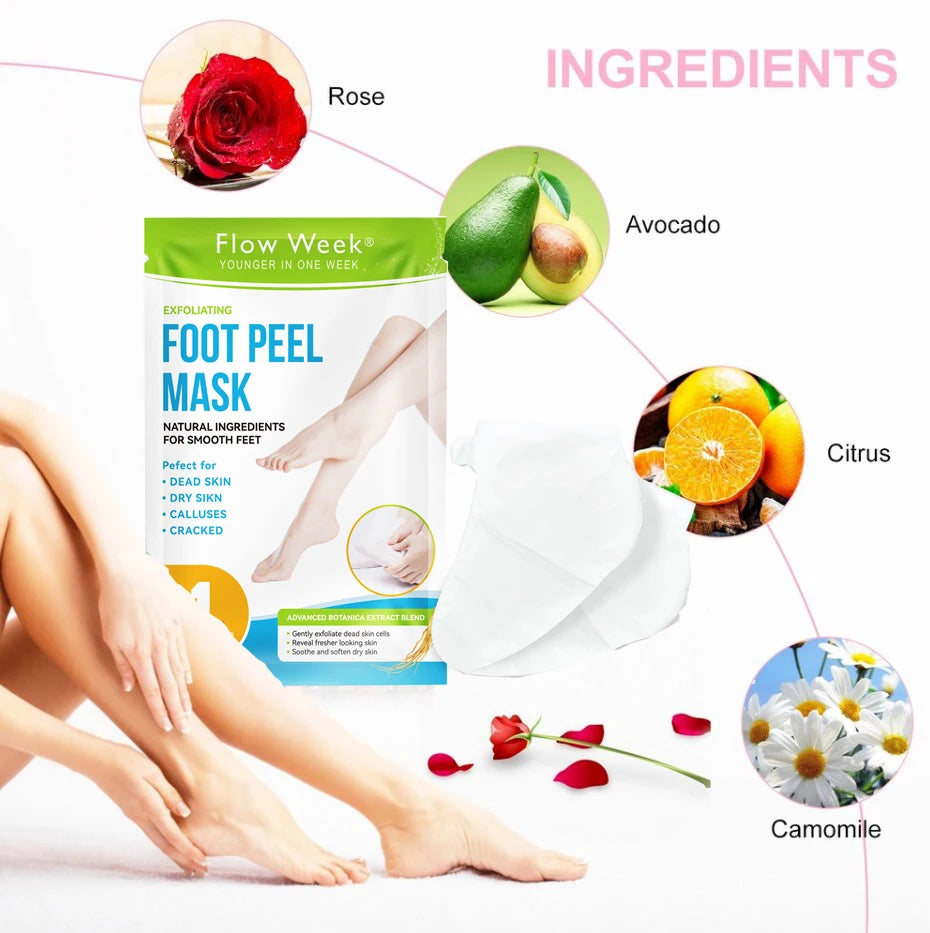 Foot Peel Mask, Exfoliating Peel Off Calluses Dead Skin Callus Remover Dry Cracked Feet, Baby Soft Smooth Touch Feet Skin