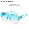2023 Luxury Big Square Sunglasses Women Brand Designer Retro Blue Sun Glasses For Female Oversized Black Shades Oculos UV400