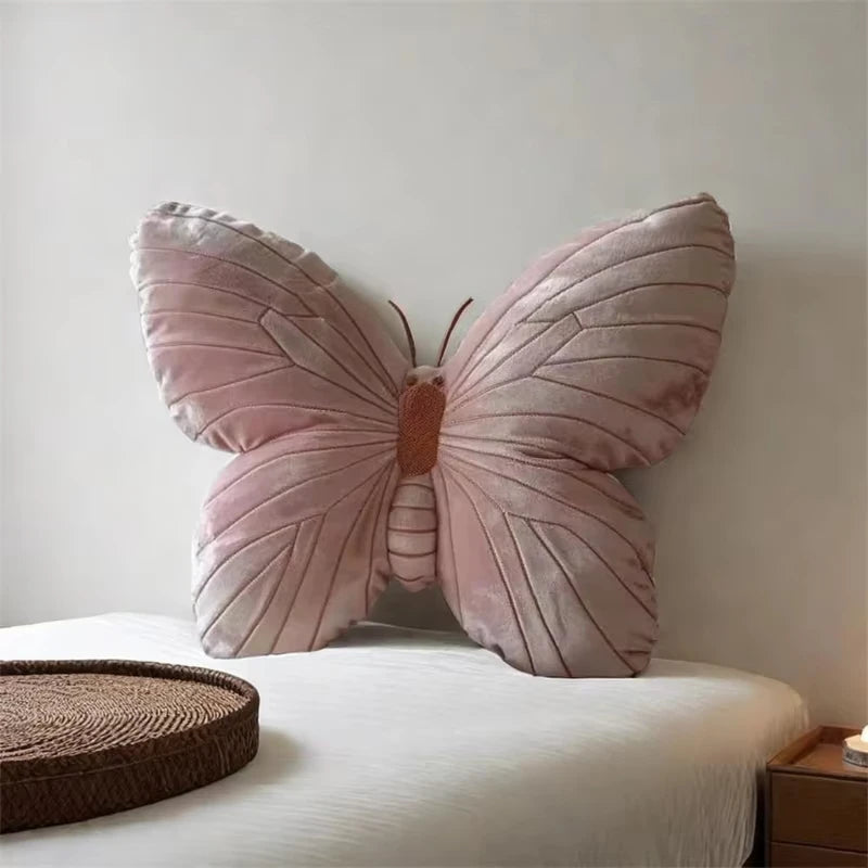 3D Butterfly Pillows Doll Pink Decorative Soft Pillow Exquisite Cute Doll Toy for Girls Sleeping Sofas Bedhead Pillow