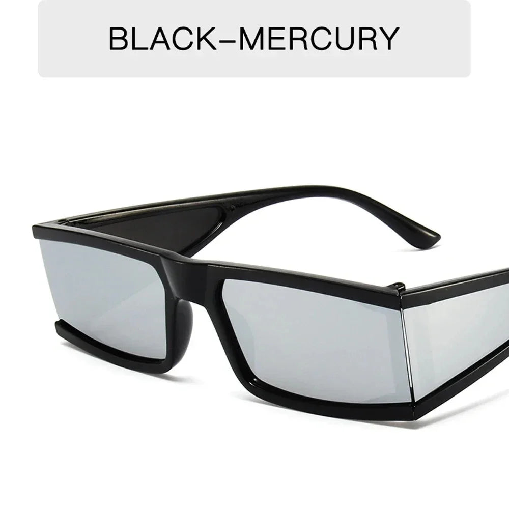 Retro Fashion Punk Square Sunglasses For Women Men Ins Popular Small Frame Silver Sun Glasses Trending Shades UV400 Ladies Eye