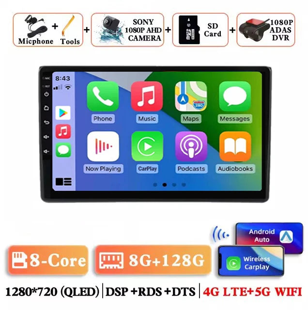 For Audi A3 8P 2003-2013 Android 14 RS3 Sportback 2Din CAR Multimedia Carplay Video Player Stereo Radio WIFI 4G DSP Navigation