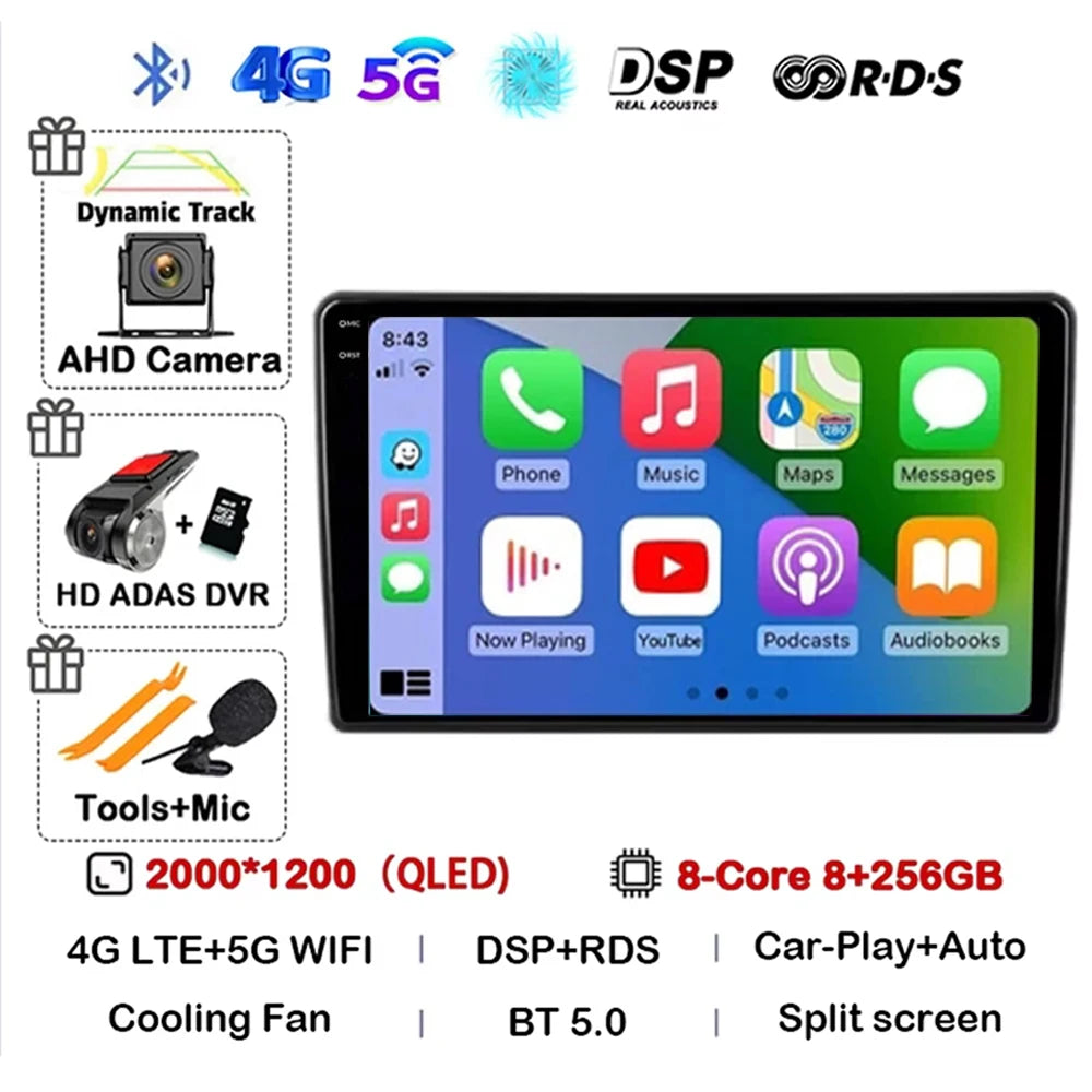 Carplay Auto Android 14 Car Radio For Honda Element YH 2002 2003 2004 2005 - 2011 GPS BT Multimedia 2Din Player Stereo DVD Video
