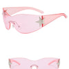 Sports Punk Sunglasses Goggle Y2k Luxury Brand Designer Sun Glasses Shades One Piece Around Eyewear Female Five Star Eyeglasses