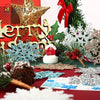 Pack Of 24/12/6 Pieces Snowflakes For Christmas Tree Decoration Blue Snowflakes With Bright Powder Winter New Year Hanging Decor
