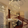 Staircase Long Pendant Lamp, Villa Lamp, Crystal Hanging Line Lamp, Duplex Living Room Spiral Lamp, Glass Romantic Decorative La
