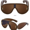 Oversized Wave Mask One-Piece Sunglasses Women Sports Y2K Punk Sun Glasses for Lady 2024 Luxury Brand Steampunk Eyewear Goggle