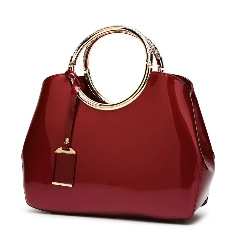New European and American Fashion Foreign Trade Women'sShoulder Wedding Bag with Bright Surface Shoulder Handheld Bride Bag