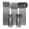 30Pcs/Set Stainless Steel Dinner Black Gold Dinnerware Set Knife Fruit Fork Spoon Cutlery Set Kitchen Tableware Silverware Sets
