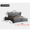 MINGDIBAO Luxury Modern Upholstered Bed Frame with Gold Accents, Genuine Leather Designer Bed, Queen/King Size Bedroom Furniture