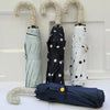 Bling Rhinestone Hook Handle Umbrella Automatic Folding Hook Handle Sunshade UV Protection Rainproof Portable Umbrella Rain Gear