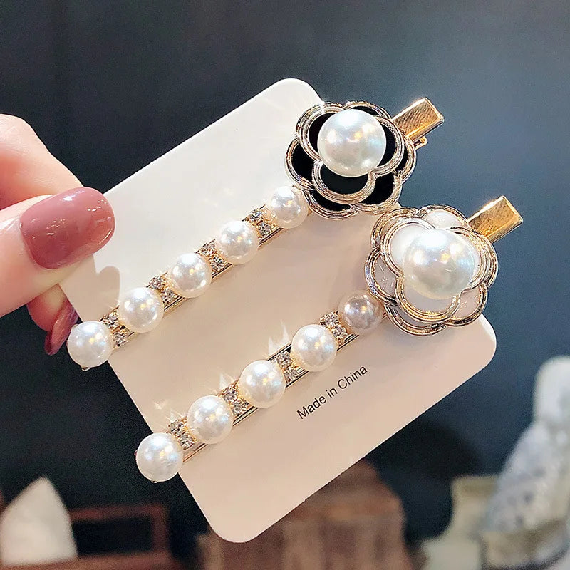 Luxury Jewelry Camellia Pearl Women Hair Clips Hair accessories for women