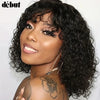 Jerry Curly Short Pixie Bob Cut Human Hair Wigs With Bangs For Women Wear To Go Peruvian Highlight Honey Water Wave Wigs