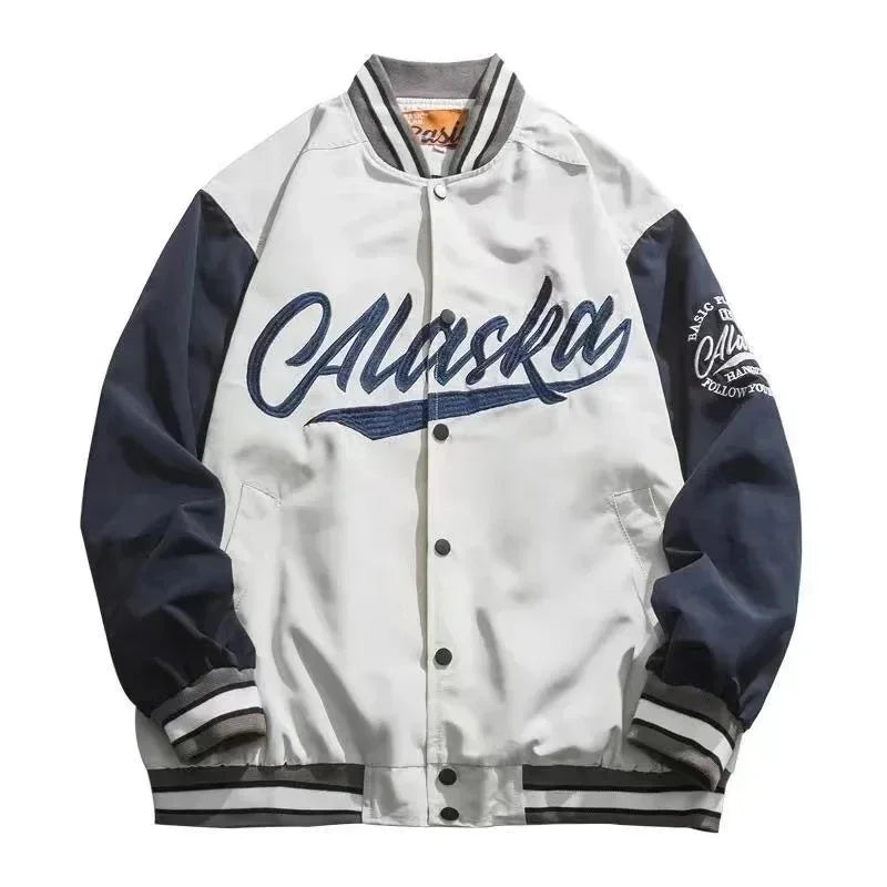 American New Hip Hop Embroidered Coat Y2K Retro Harajuku Baseball Uniform Jacket Men Street Gothic Punk Casual Loose Streetwear