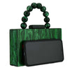Luxury Crossbody Bag Pearl Marble Dark Green Acrylic PVC Evening Bags Women Purses And Handbags Wedding Party Beach Flap