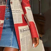 Yeezzi Women's Notched Collar Blazer 2025 New Spring Long Sleeves Fashion Newspaper Printed Urban Casual Streetwear Outerwears