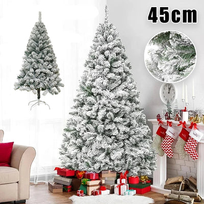 Snowy Flocked Christmas Tree PVC Realistic Frosted Pine with Artificial Snow Perfect for Store Window Displays Holiday Decor