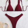 Bikini Women Swimsuit 2025 New Solid Print Sling Bikinis Set Sexy Thong Swimwear Summer Two Piece Beachwear Bathing Suit Female