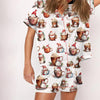 Nutcracker Pajamas Women Christmas Pajama Set Short Sleeve Tops+Elastic Waist Shorts Santa Claus Avatar Print Sleepwear Outfits