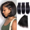Wholesale Short Human Hair Weave Bone Straight Brazilian Virgin Human Hair Bundles Natural Color Hair Extensions 100 Gram Cheap