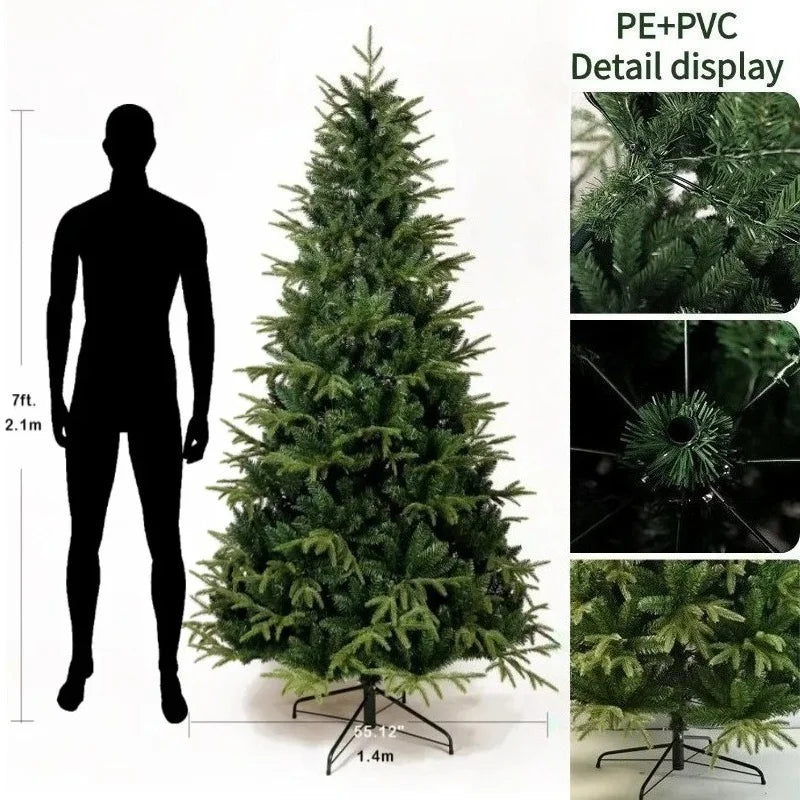Artificial Christmas Tree PE+PVC Encryption with LED Lights Large Christmas Tree 120CM-240CM Home Christmas New Year Decorations