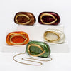 Women Acrylic Clutch Box Handbag Metal Handle Evening Bag Trendy Ladies Shoulder Crossbody Purse for Wedding Prom Cocktail Party