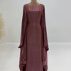 Batwing Butterfly Sleeve Satin Khimar Abaya Dubai Muslim Maxi Dress Kaftan Abayas For Women Kebaya Caftan Robe Femme Vestidos